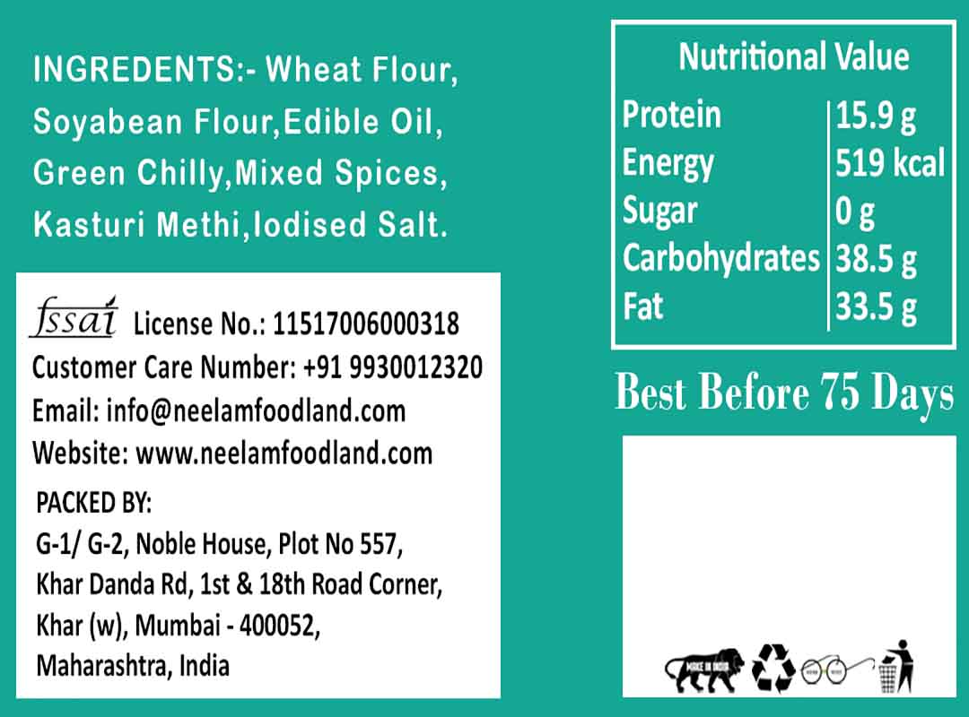 Whole Wheat Soya Methi Khakhra Mini 200 Gm