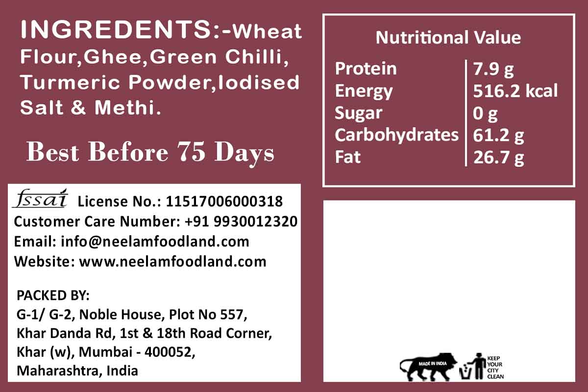 Whole Wheat Nylone Methi Khakhra 250 Gm