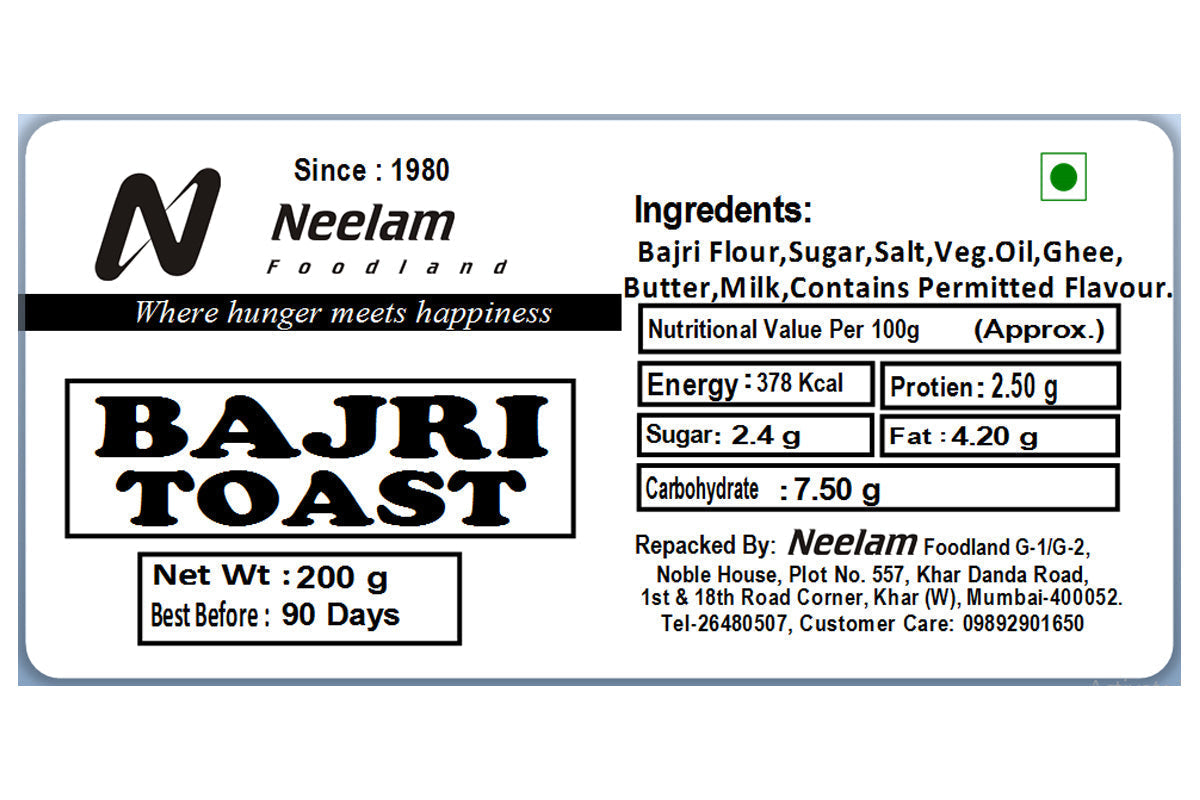 Bajra Toast 200 Gm