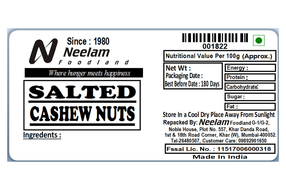 Salted Kaju Cashew 250 Gm