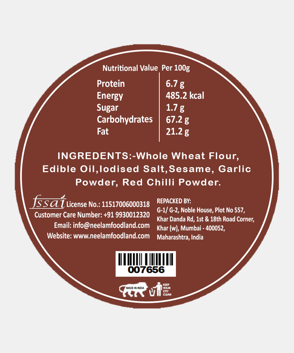 Roasted Garlic Bhakri 200 Gm