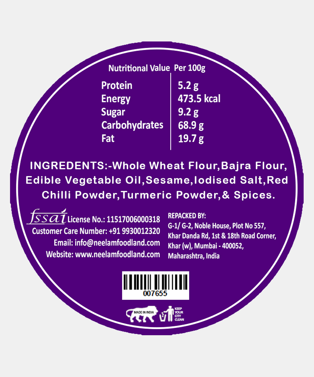 Roasted Bajra Bhakri 200 Gm