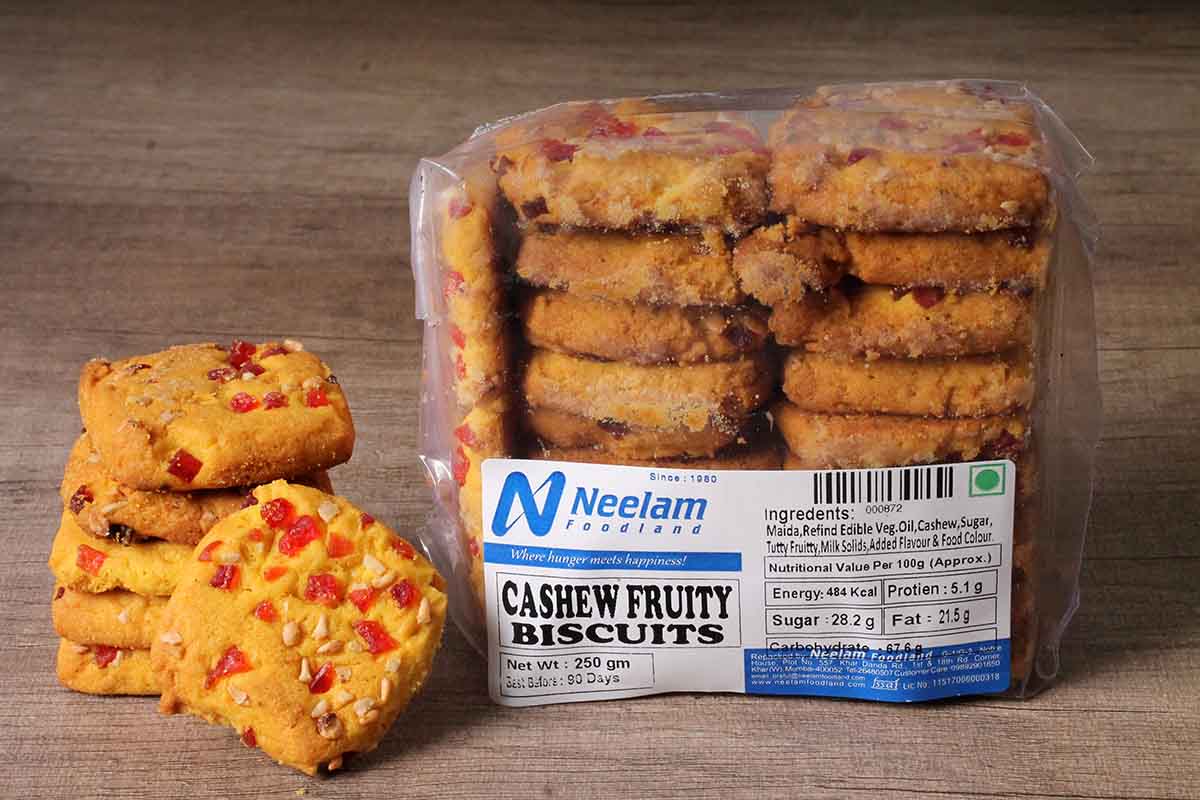 CASHEW FRUITY BISCUITS 250 GM