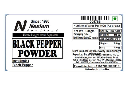 Black Pepper/Kali Mirch Powder 100 Gm