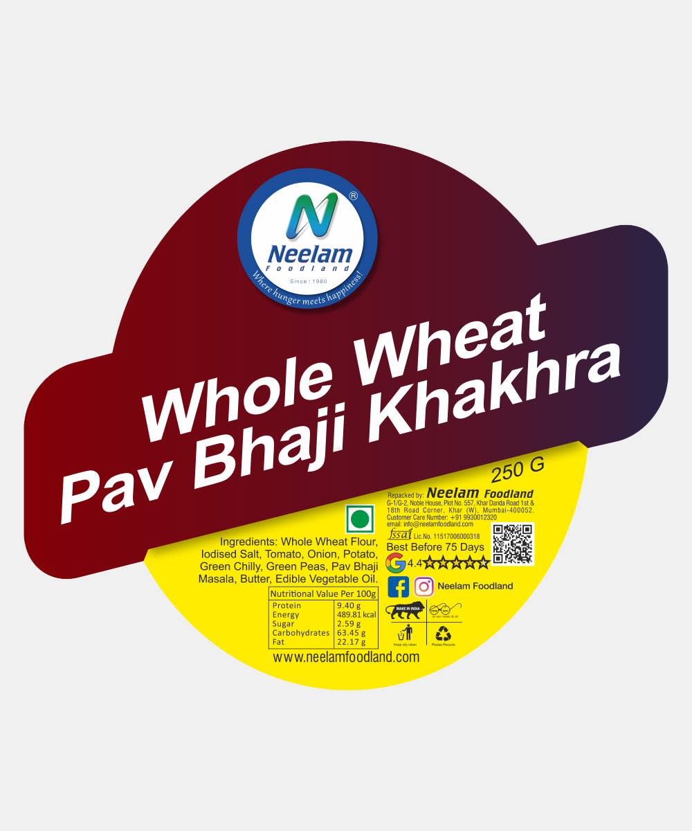 Whole Wheat Pav Bhaji Khakhra 250 Gm