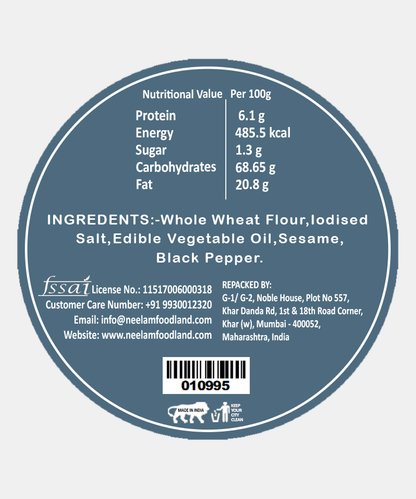 Roasted Black Pepper Bhakri 200 Gm