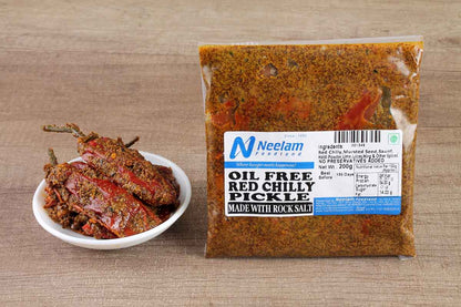 Oil Free Red Chilli Pickle 200 Gm