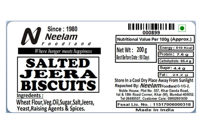 Salted Jeera Biscuits 200 Gm