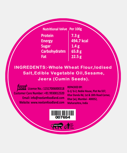 Roasted Jeera Bhakri 200 Gm