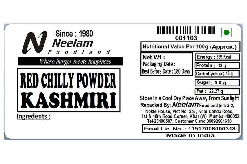 KASHMIRI RED CHILLI/MIRCH POWDER 500