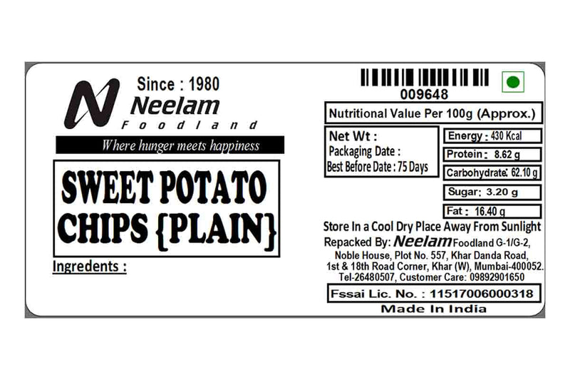SWEET POTATO CHIPS SALTED 200 GM